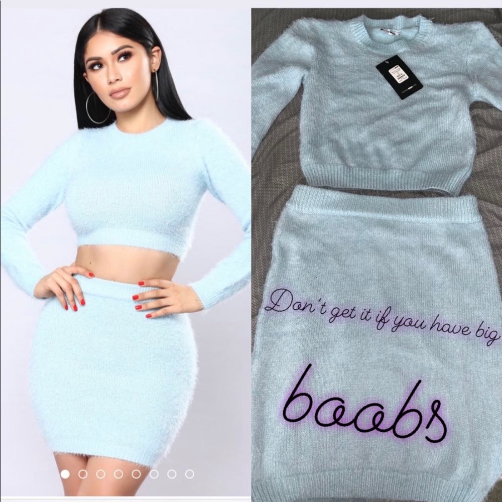 Fashion nova fuzzy two piece outfit